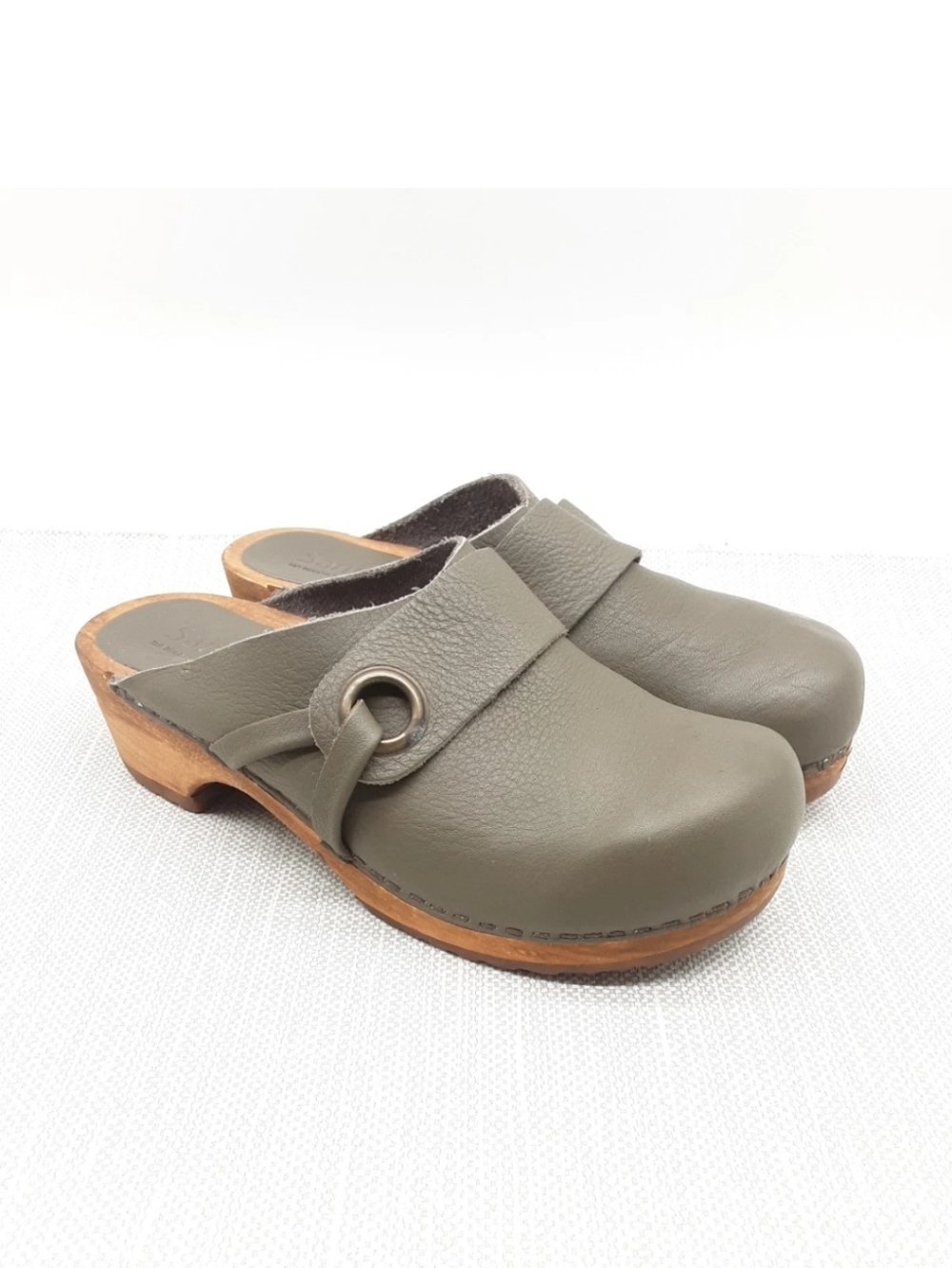 Sanita Danish Clog Size 37 Green Leather Boho Hippie